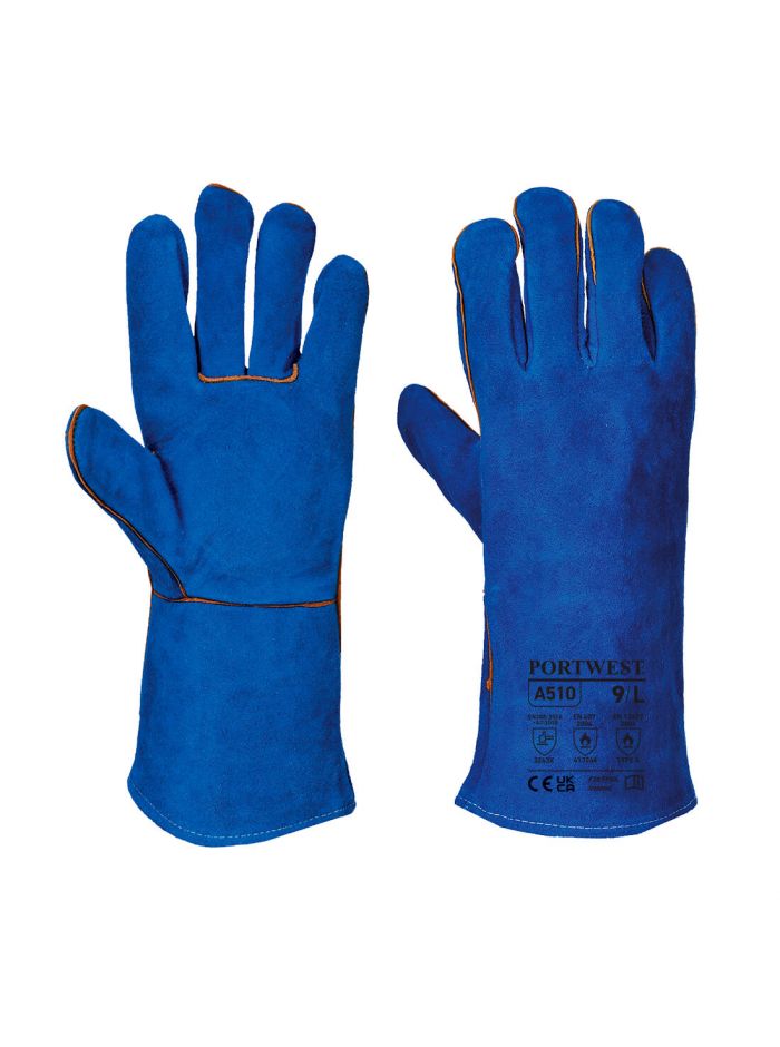 Welders 210 Split Leather Blue Gauntlet, M, U, Blue