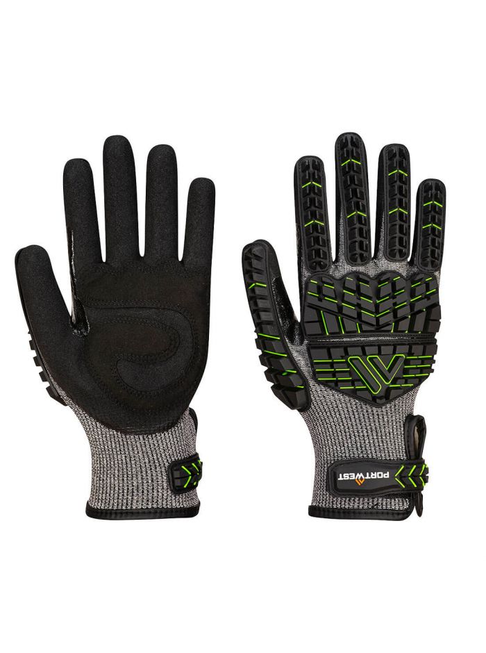 Impact F15 Nitrile Foam Reinforced G Palm Glove, 4XL, R, Black/Green