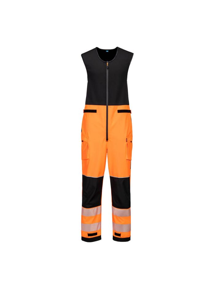 PW3 Hi-Vis Rain Salopettes (3L), 4XL, R, Orange/Black