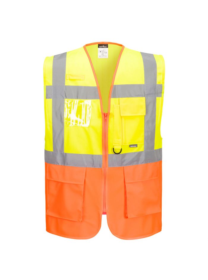 Prague Hi-Vis Executive Vest , L, R, Yellow/Orange