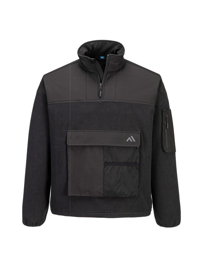 KX3 1/4 Zip Fleece, L, R, Black