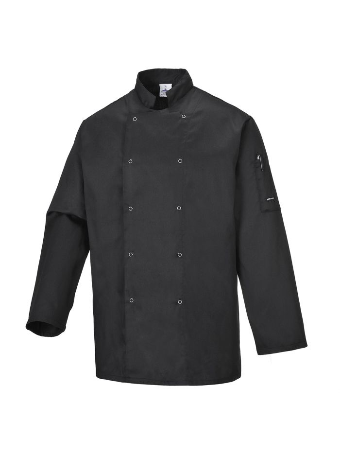 Chef's Suffolk Jacket L/S, L, R, Black