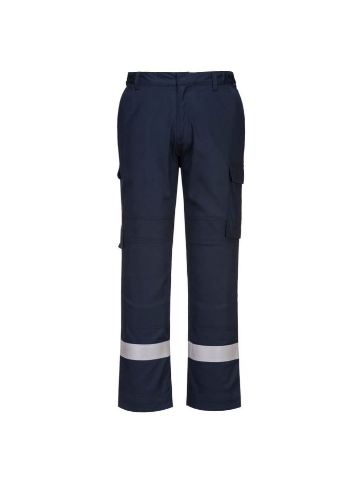 Bizflame Work Lightweight Stretch Panelled FR Trousers, L, R, Navy