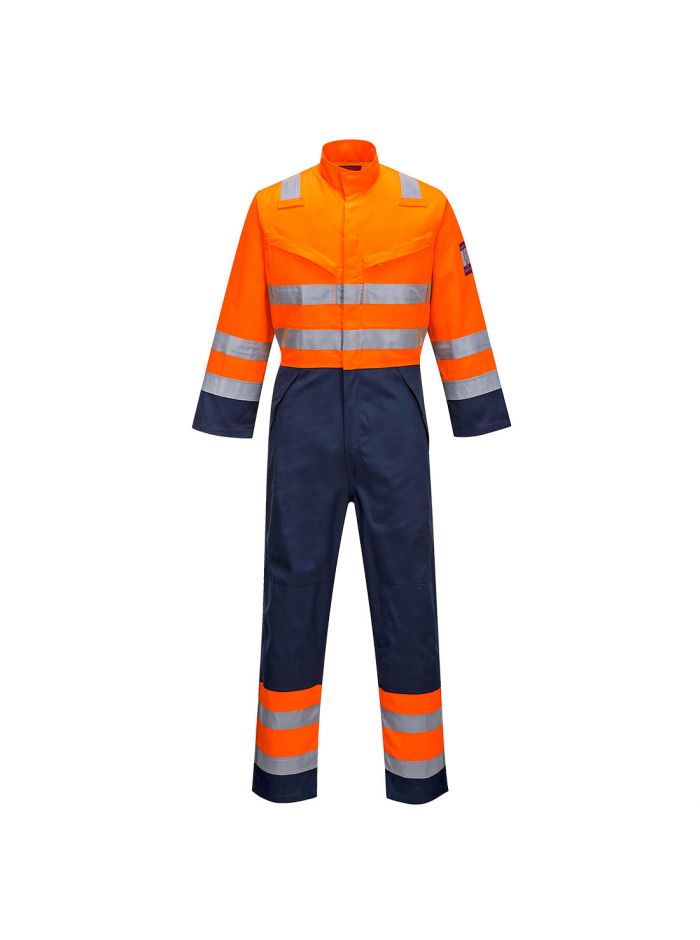 Modaflame Work HVO Multi-Norm Contrast Coverall, L, R, Orange/Navy