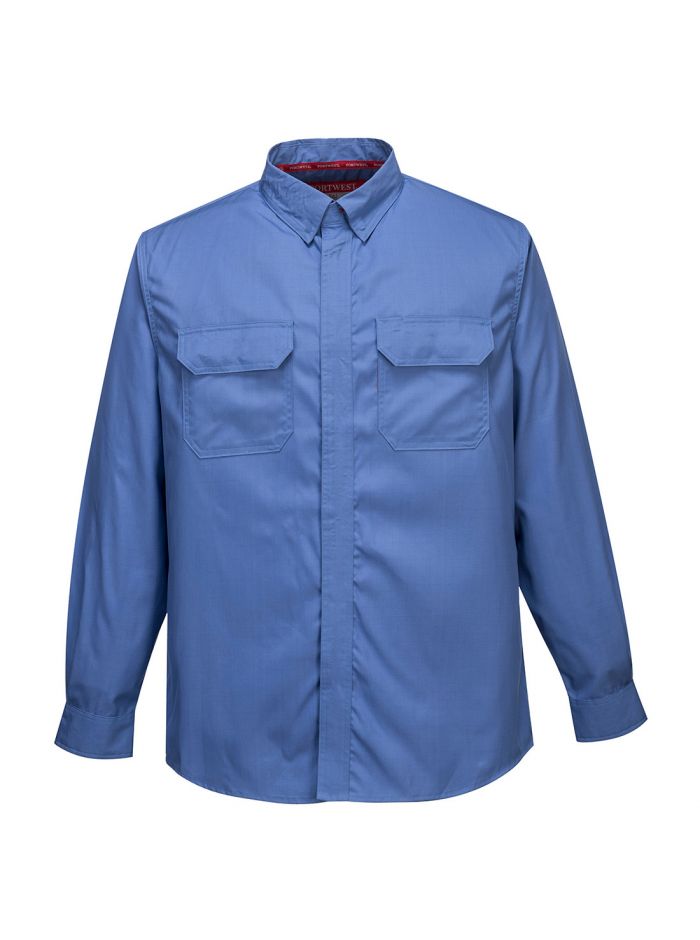 Bizflame Work Lightweight FR Shirt, 4XL, U, Blue