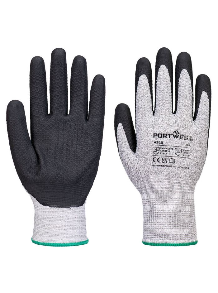 Grip 13 Nitrile Diamond Knit Glove (Pk12), L, R, Grey/Black