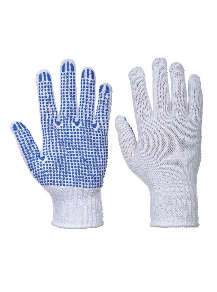 Liner 7 PVC Polka Dot Glove, L, R, White/Blue