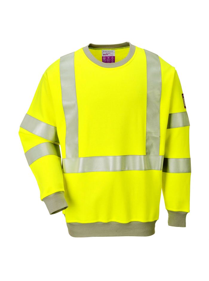 Modaflame Knit Hi-Vis FR Sweatshirt, L, R, Yellow