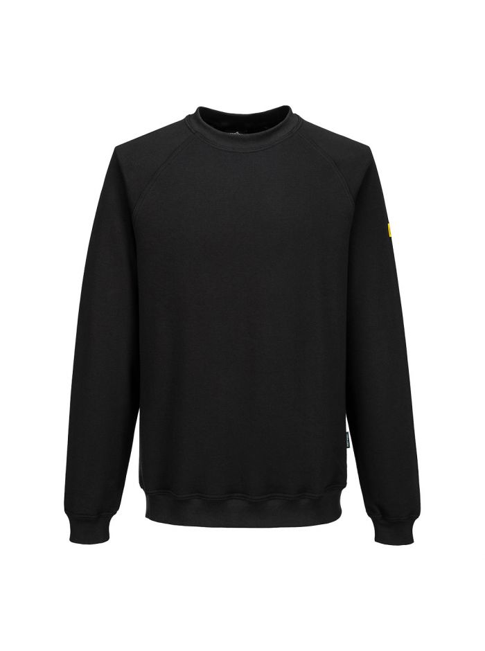 Anti-Static ESD Sweatshirt, 4XL, R, Black