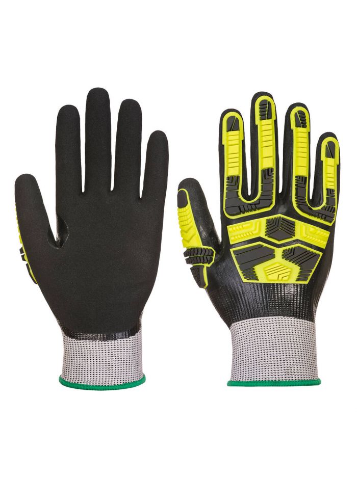 Impact D18 Nitrile Sandy TPR Waterproof Glove, L, R, Grey/Black