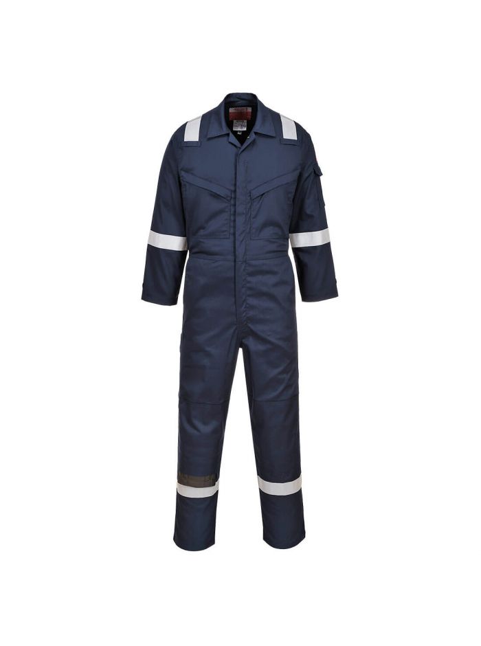 Bizflame Work Lightweight Insect Repellent FR Coverall, L, R, Navy