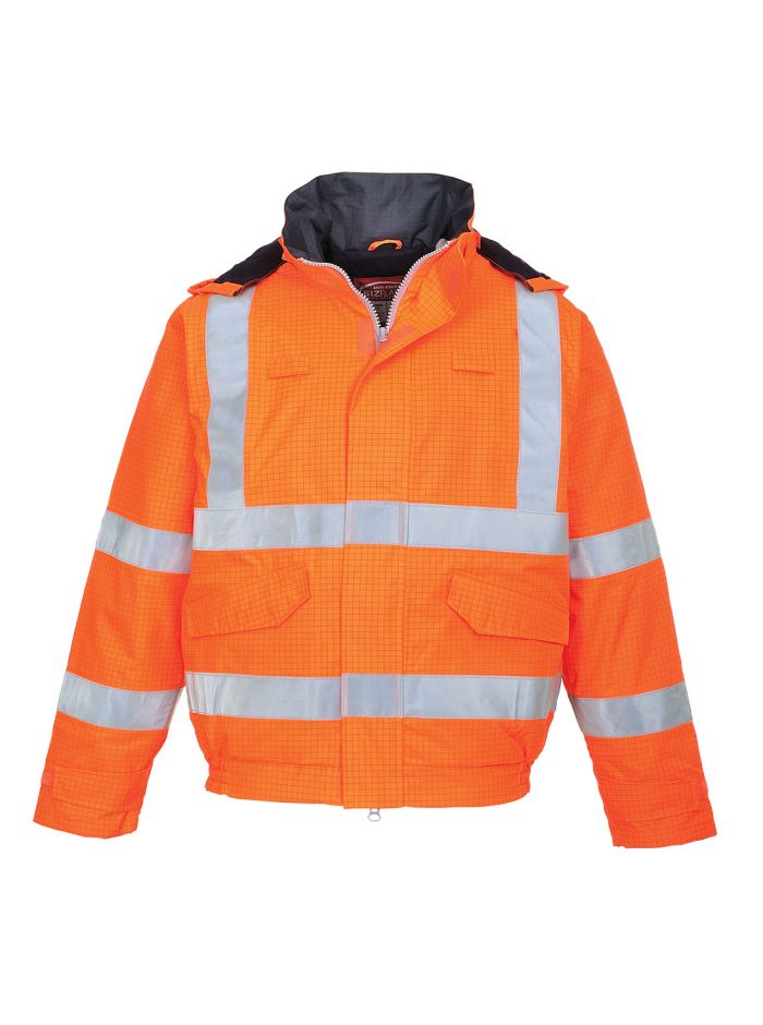 Bizflame Rain Hi-Vis FR Winter Bomber Jacket, 4XL, R, Orange