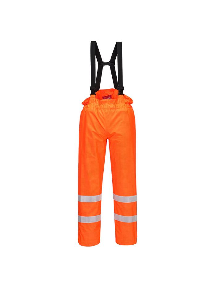 Bizflame Rain Hi-Vis FR Shell Trousers, L, R, Orange