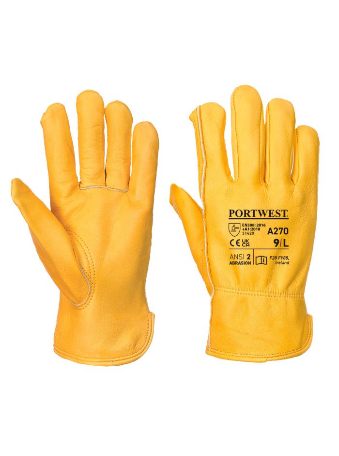 Leather Driver 100 Cow Grain Glove, L, R, Tan