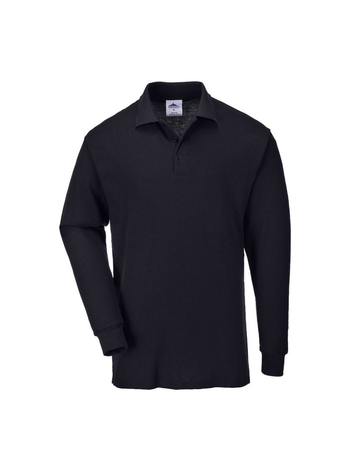 Genoa Polo Shirt L/S, L, R, Black