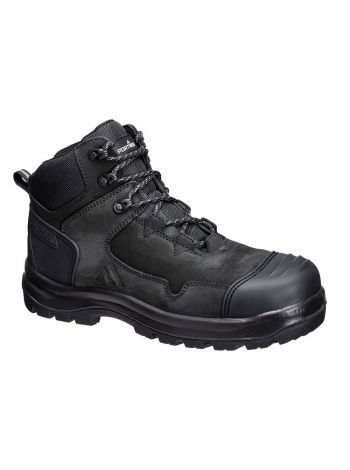 Composite Nubuck Leather Mid Boot S3S HRO SR FO SC LG, 36, R, Black