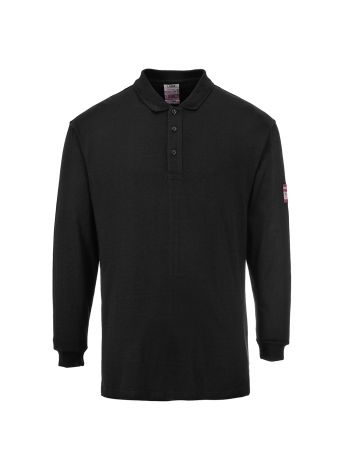 Modaflame Knit FR Long Sleeve Polo Shirt, 4XL, R, Black