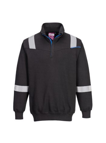 WX3 Modaflame Knit FR 1/4 Zip Sweatshirt, L, R, Black