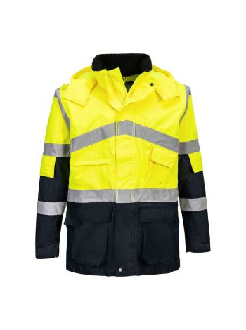 Hi-Vis Breathable Contrast Rain Jacket, 4XL, R, Yellow/Navy