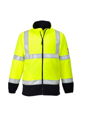 Modaflame Fleece Hi-Vis Contrast FR Jacket, L, R, Yellow