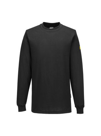 Anti-Static ESD T-Shirt L/S, 4XL, R, Black