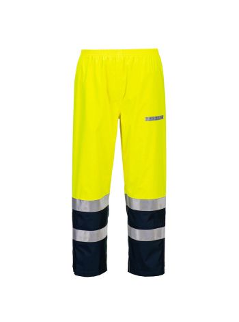 Bizflame Rain+ Hi-Vis Multi-Norm Contrast FR Trouser, L, R, Yellow/Navy