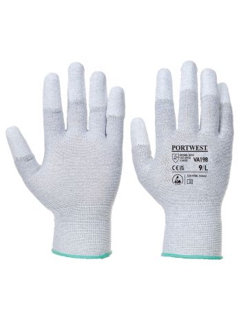 Vending Antistatic PU Fingertip Glove, L, R, Grey