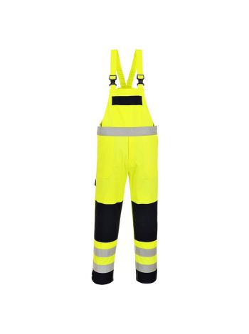 Bizflame Work Hi-Vis Multi-Norm Contrast FR Bib and Brace, L, R, Yellow/Navy