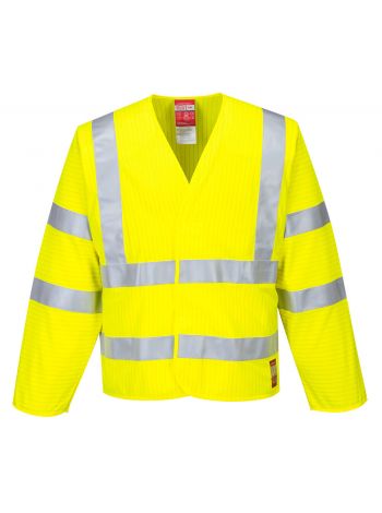 Bizflame Hi-Vis FR Long Sleeve Vest, L/XL, R, Yellow