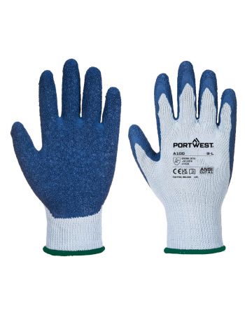 Grip 10 Latex Glove, L, R, Grey/Blue