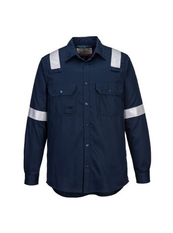 Bizflame Work Lightweight FR Shirt, L, R, Navy