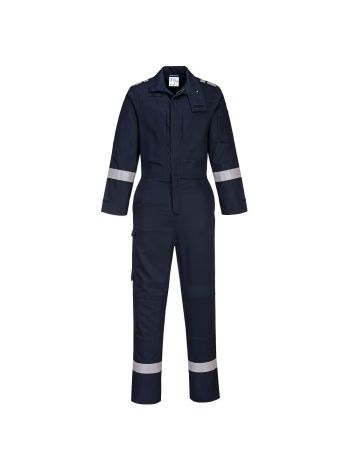 Bizflame Work Stretch Panelled FR Coverall, L, R, Navy