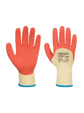 Grip 10 Latex 3/4 Dipped Glove, L, R, Yellow/Orange
